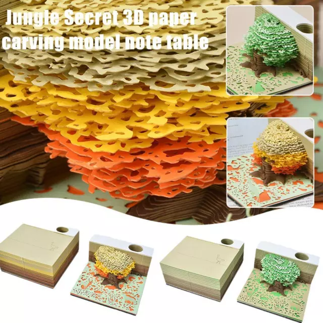 BLOCK 3D ART Notepad 3D Calendar 2024 Tree House Memo Pad Kawaii Note