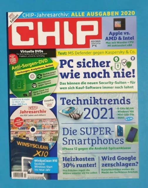 Chip 02/2021 mit virtuellen DVDs für alle Geräte,auch ohne Laufwerk  NEU