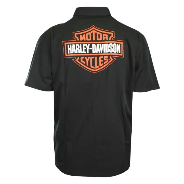 Harley-Davidson Men's Shirt Black Beauty Bar & Shield  Short Sleeve (S58) 3