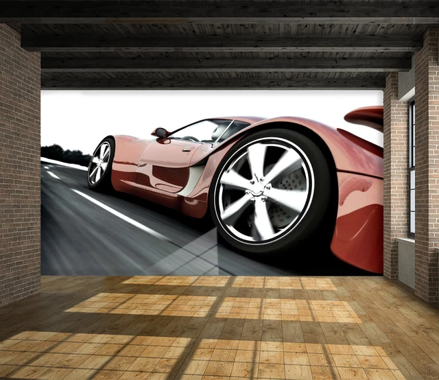 3D RED SPORTS Car G13179 Wallpaper Wall Murals Removable Selfadhesive