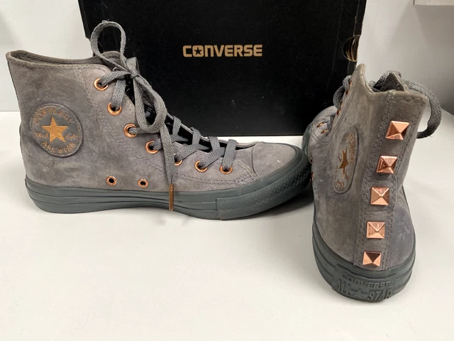 Converse grey cheap suede rose gold