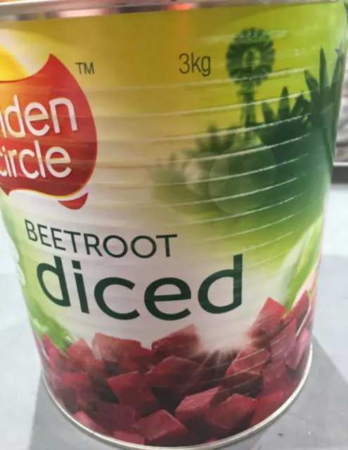 BEETROOT 3kg BULK TIN DICED GOLDEN CIRCLE TINNED FOODS NEW CHEAP AU