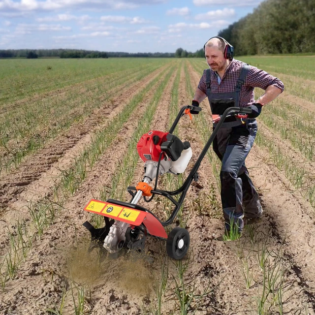 Hand Recoiler 52CC 2STROKE PETROL Tiller Hand-Pull Recoil Cultivator Garden Tilling ...