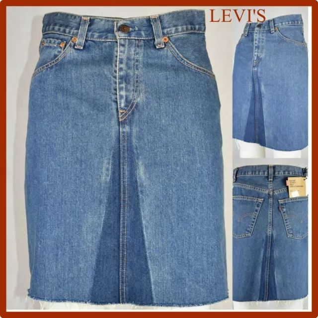 gonna jeans levis donna svasata denim levi's lunga vita alta al ginocchio 40 42