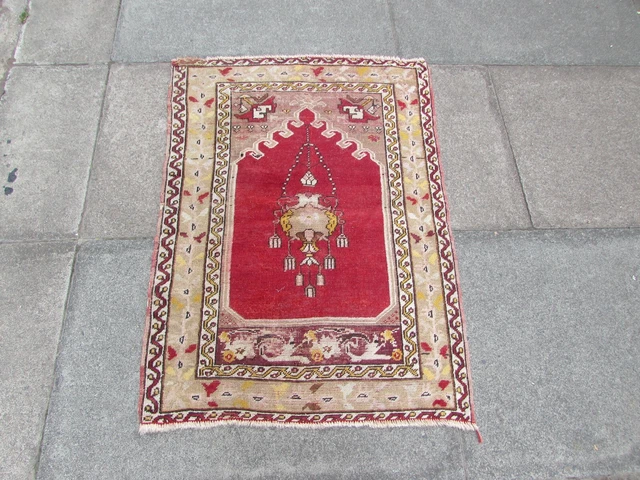 VINTAGE TRADITIONNEL MAIN Fabriqué Oriental Gabbe Laine Red Tapis