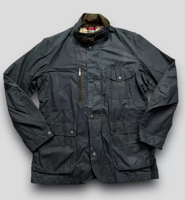 Barbour Kenmore Wax Jacket Men’s Large Navy