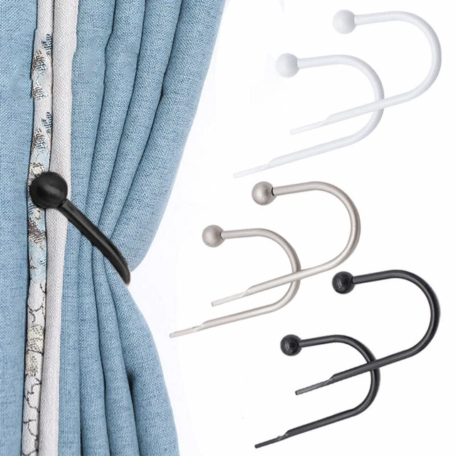 2Pcs Window Curtain Hold Backs U Shape Tie Back Hooks Metal Holdback Holder US