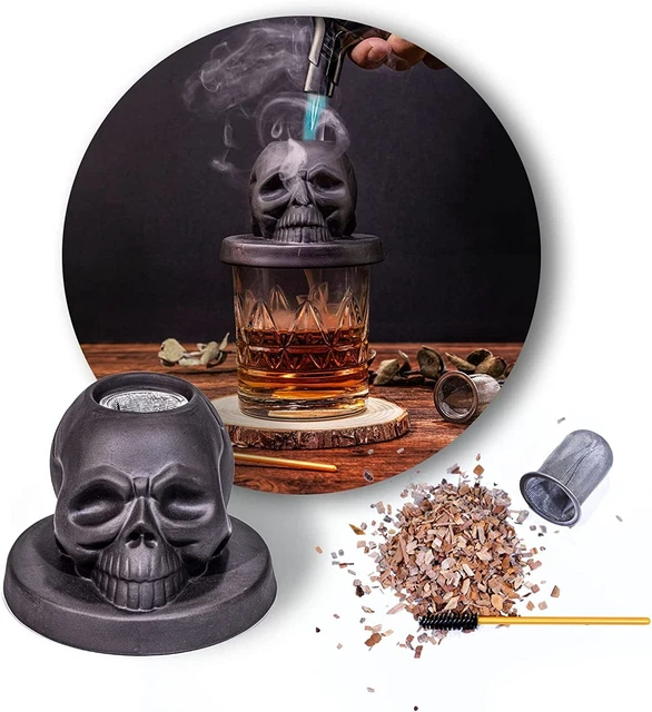 NUEVO Kit de Cóctel para Fumar 4 Sabor Madera Chips Bourbon Whisky Bebida Fumador Infusor