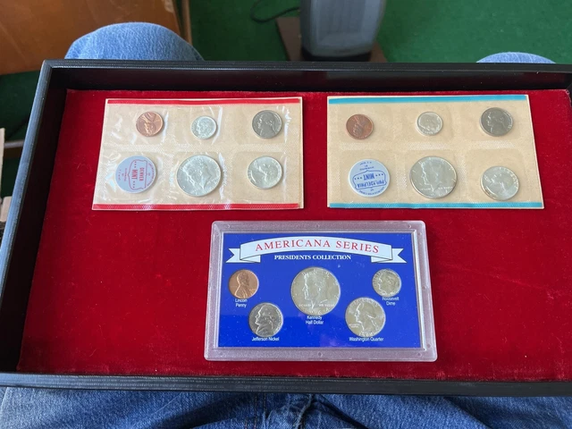 Lot Of 3 1964 P&D Uncirculated Silver US Mint Sets 15 Coins Sealed