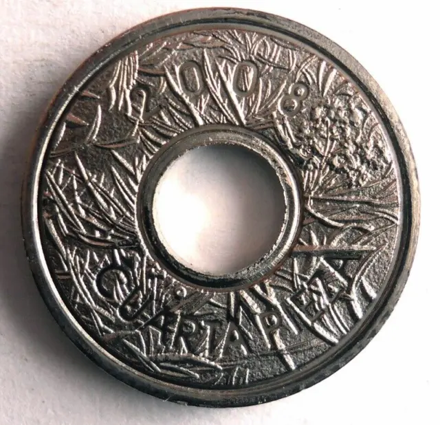 2008 GALAPAGOS ISLANDS 1/4 PIEZA - AU/UNC - Very Rare Coin - Lot #M1