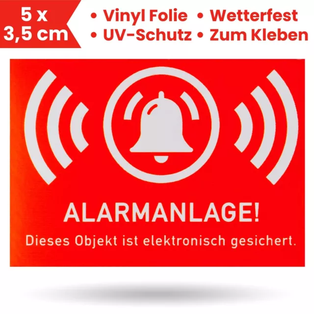 Sticker Alarmanlage Aufkleber Objekt elektronisch gesichert Folie alarmgesichert