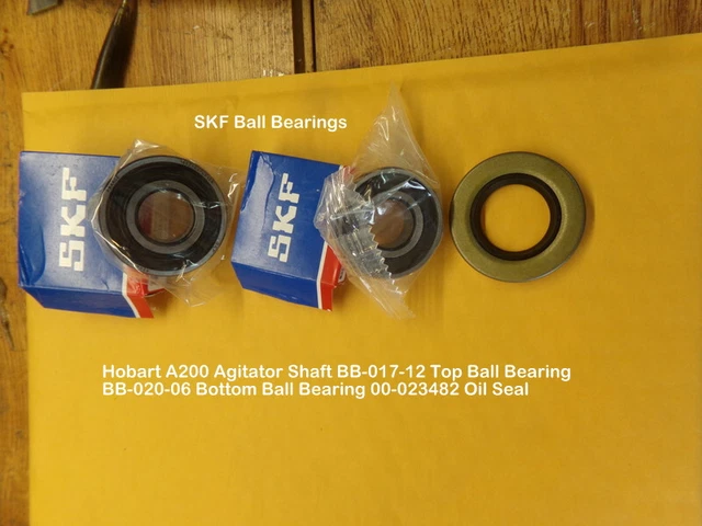 Hobart A-200 Agitator Shaft Ball Bearings,Oil Seal,Bb-018-17 Bb-005-34 00-023482