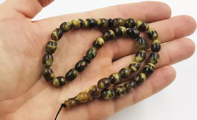 Islamic 33 Prayer beads Natural baltic Amber Tasbih Misbaha pressed 15.05gr B662