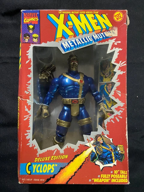 X-Men Deluxe 10 Inch Metallic Mutants Cyclops Action Figure Toy Biz Mib