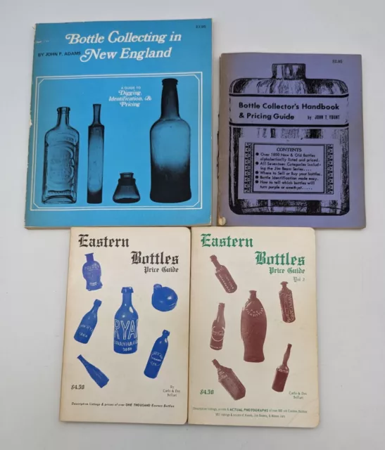 4 Vtg Bottle Collecting Books Eastern Bottles New England Handbook Price Guide