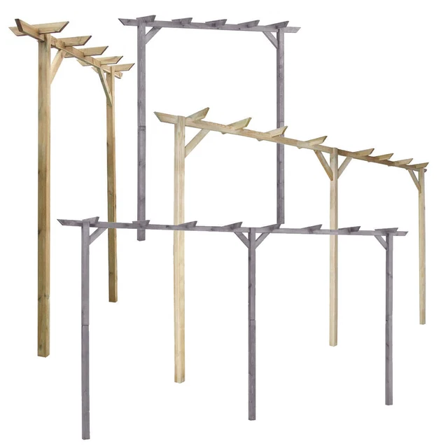 HOLZ GARTEN PERGOLA Gartenlaube Rosenbogen Rankgitter Holzbogen Spalier