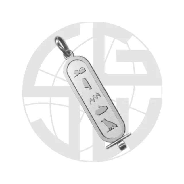 925 Silver handmade One-Sided Cartouche in Hieroglyph, Arabic or English Size-3