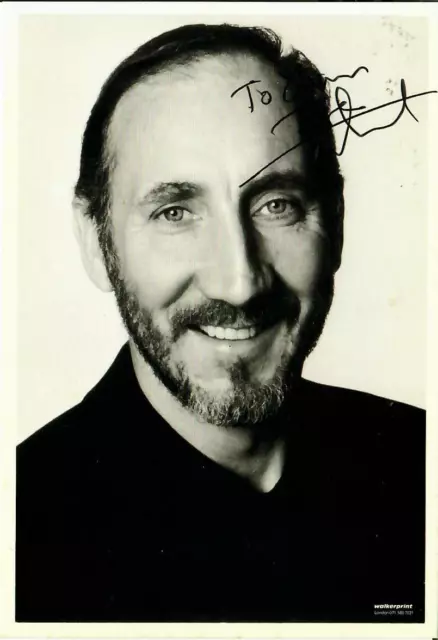 "The Who" Pete Townshend Hand Signed 4X6 B&W Photo COA