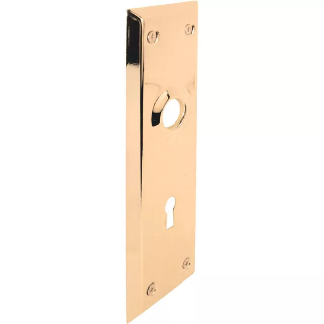 Prime-Line Bright Brass Steel Door Escutcheon Plates Left Handed