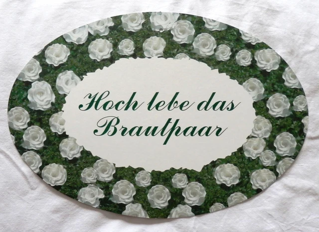 1 PLAKAT Hoch lebe das Brautpaar Hochzeit Kranz Bogen Schild Türschild