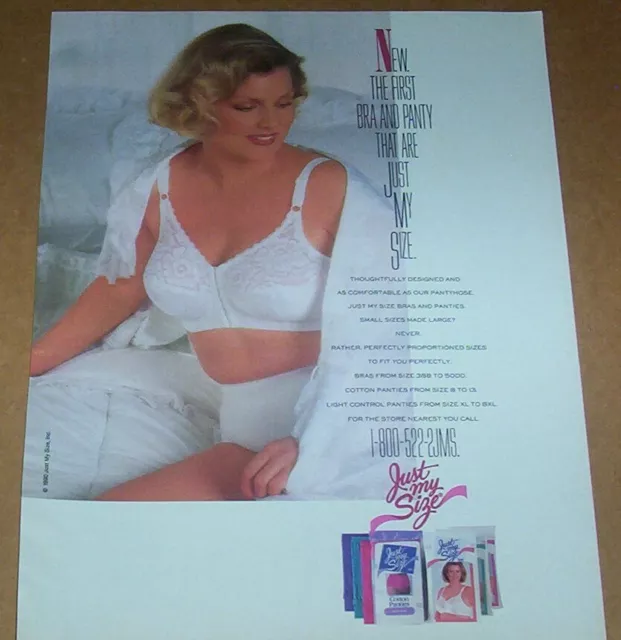 1992 PRINT AD page -Just My Size Panties Bra lingerie underwear Girl  Advertising $6.99 - PicClick