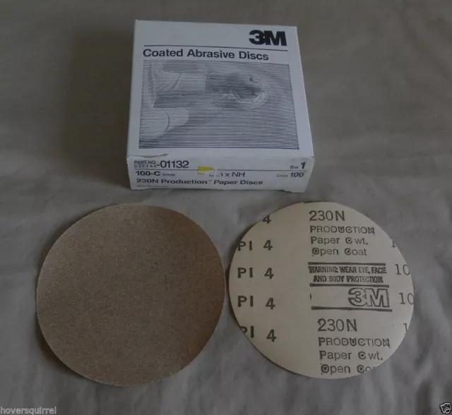 3M Production Sandpaper Discs, 100-C grit, 6", -01132, 99 discs  hs