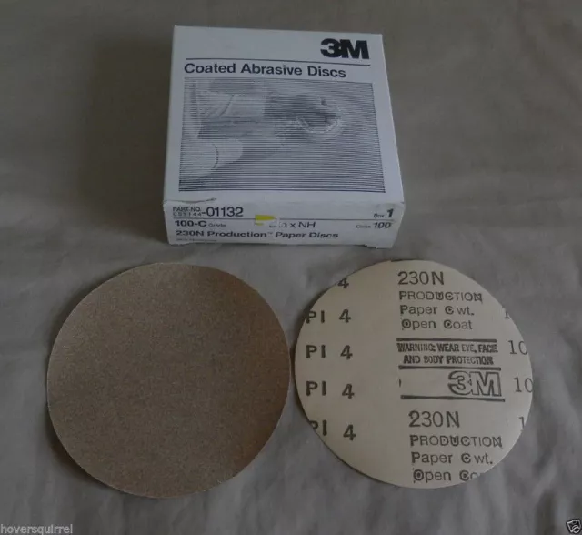 3M Production Sandpaper Discs, 100-C grit, 6", -01132, 100 discs  hs