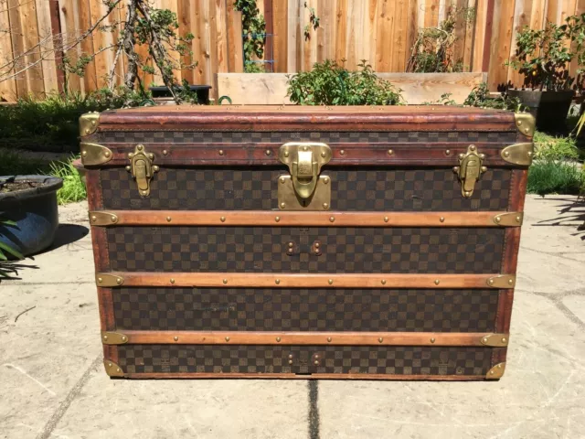 LOUIS VUITTON Antique Monogram Damier Wardrobe Steamer Trunk chest purse bag LV