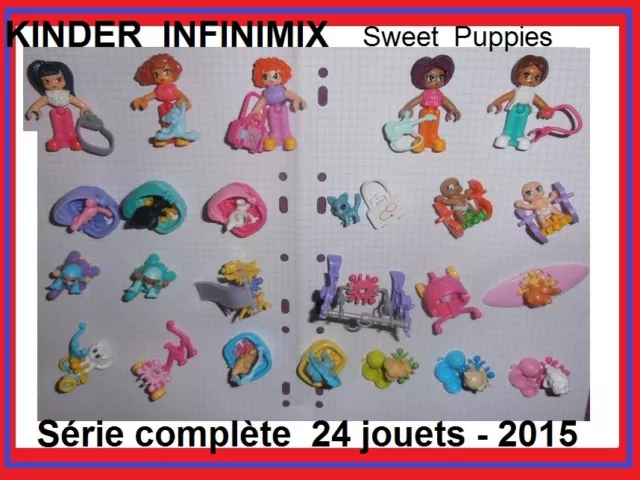 KINDER INFINIMIX Lot Collection Série complète 24 figurines Jouets SWEET PUPPIES 2