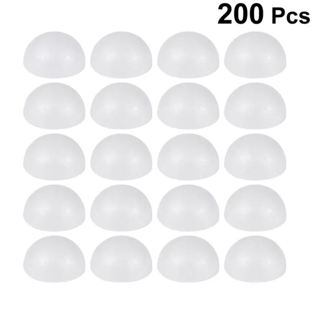 200 White Foam Half Round Balls for DIY Crafts 3CM