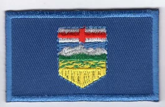 Alberta Provincial Flag Patch Embroidered Iron On Applique