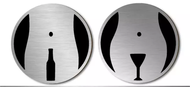 WC Schild Toilettenschild Türschild Kloschild  3mm edelstahloptik Lustig