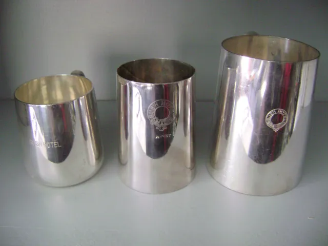 Silver Plate Tankards from the Bush Hotel