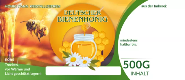 Etiketten bunt für deutschen Bienenhonig universal 100Stk/1Packung