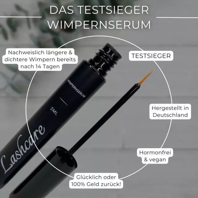 2 Stück LASHCARE Wimpernserum - 5ml - Hormonfrei - Wimpernwachstum Eyelashserum