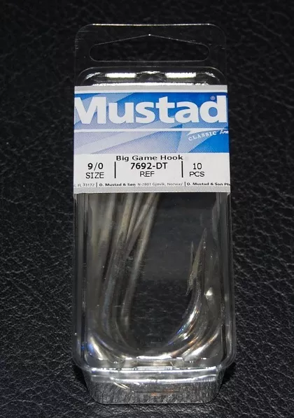 Mustad 7766-DT-9/0-100 Classic Tarpon Hook, Size 9/0, Forged, 1X -  7766-DT-9/0-100 