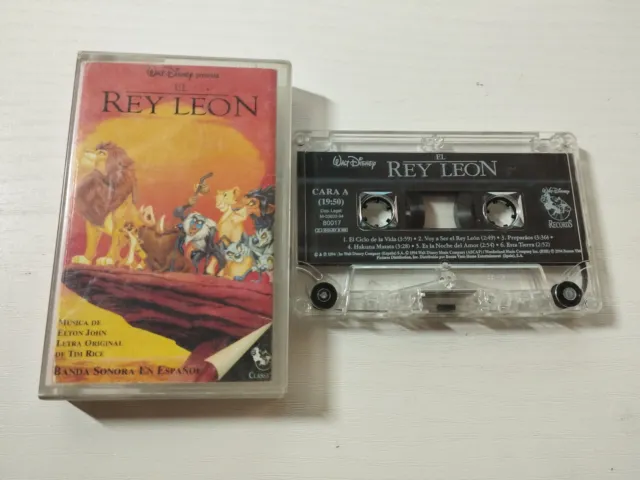 El Rey Leon Walt Disney 1994 Soundtrack en Español - Cinta Tape Cassette