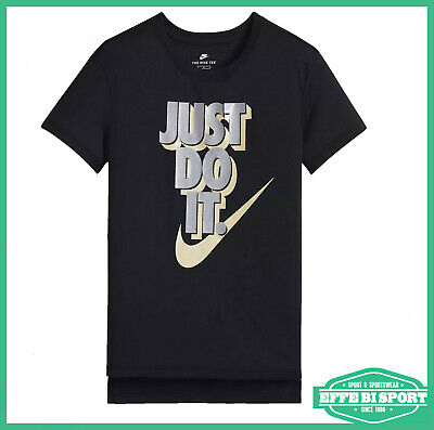 T-Shirt da bambina Nike manica corta girocollo junior stampata casual moda nera