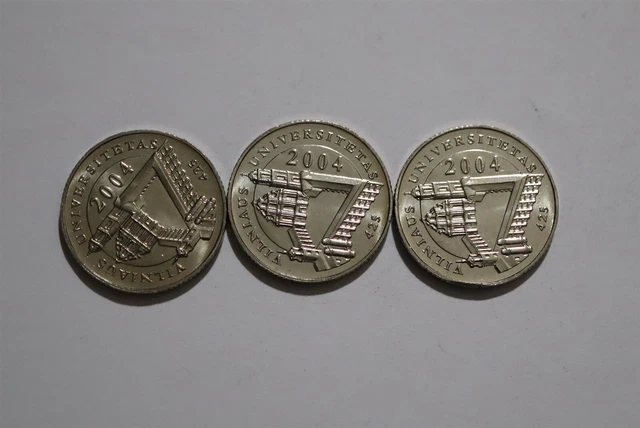 🧭 Lithuania 1 Litas 2004 High Grade - 3 Coins Lot B53 #147