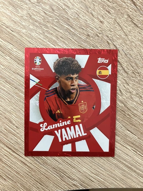 Carte Collection Topps Euro 2024 - Lamine Yamal Vert Parallèle - Sticker Rare