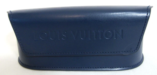 Louis Vuitton Blue Logo Lined Eyeglass Sunglass Case EUC
