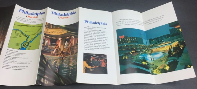 Vintage Marriott Hotel Philadelphia photo facts Brochure 1970's original
