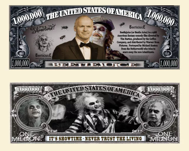 Michael Keaton Aka Beetlejuice Million Dollar Nouveauté Monnaie