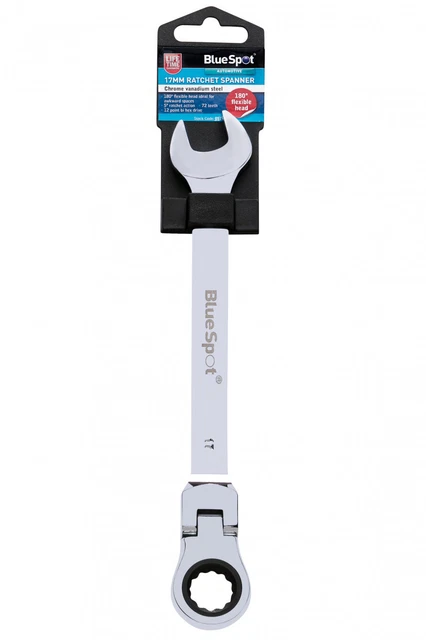17 mm Flexible Head Ratchet Spanner 180 degrees - with lifetime guarantee