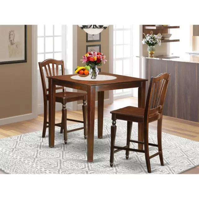 3  Pc  Dining  counter  height  set-pub  Table  and  2  dinette  Chairs.