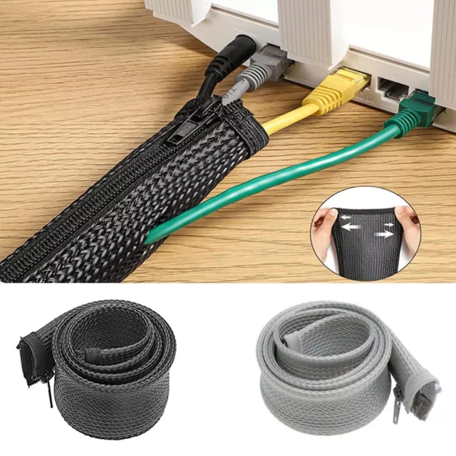 Cable Tidy PC TV Wire Organising Wrap Weave Office Home Cable Binding Tidy Leads