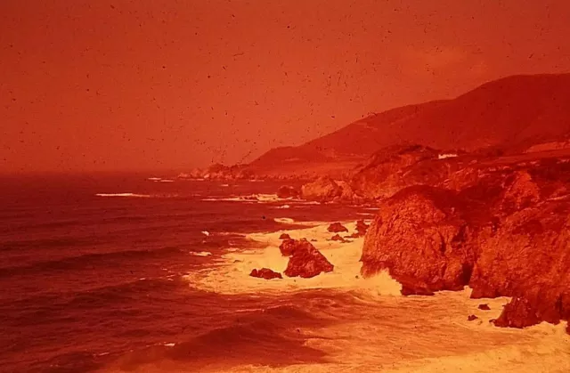 QR12 ORIGINAL KODACHROME 1960s 35MM LOOKING NORTH ON HIGHWAY 1 NEAR CARMEL CA