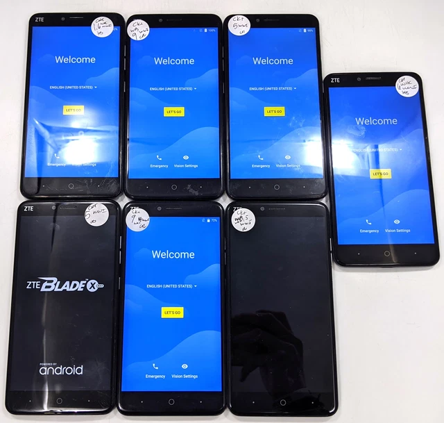 Parts and Repair ZTE Blade X Max Z983 32GB Cricket Wireless Check IMEI Lot of 7