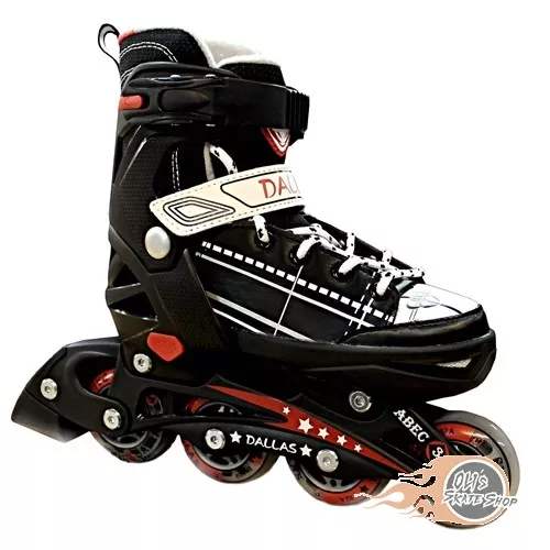 New California Pro Dallas Adjustable Junior Boys Inline Roller Skates Black