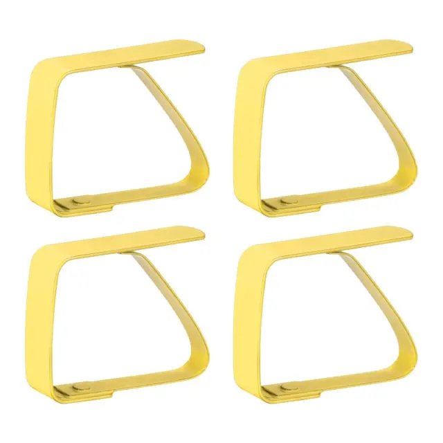 Tablecloth Clips 50mm x 40mm 420 Stainless Steel Table Cloth Holder Yellow 4 Pcs